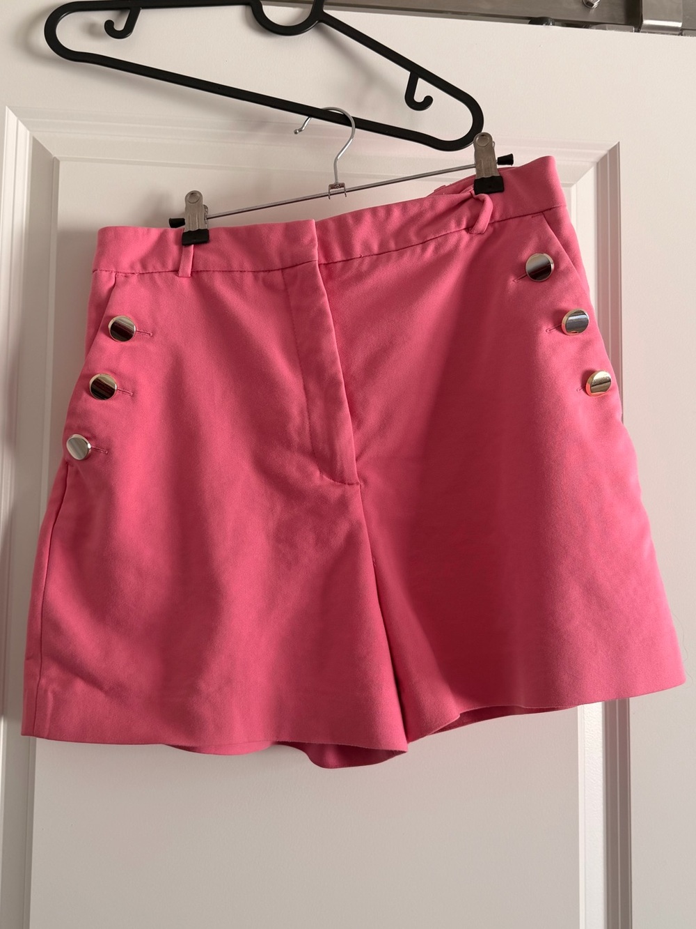 Zara Pink Women's High-Waist Button Accent Shorts